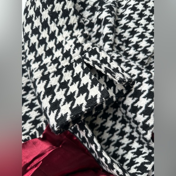 Black Rivet Houndstooth Wool Blend Heavyweight Lined Jacket Coat Women’s XL - Picture 10 of 11